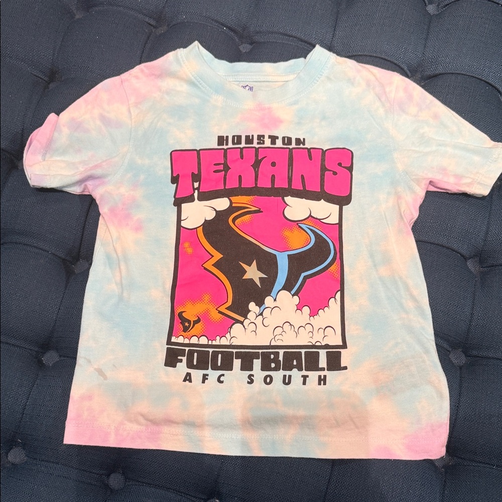 NFL Houston Texans Kids Tie-Dye Tee - Pink and Blue (LR) 100 % cotton